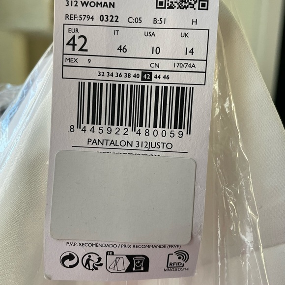 MANGO flowy wide leg high waist white palazzo pants SIZE 10 - Picture 9 of 10